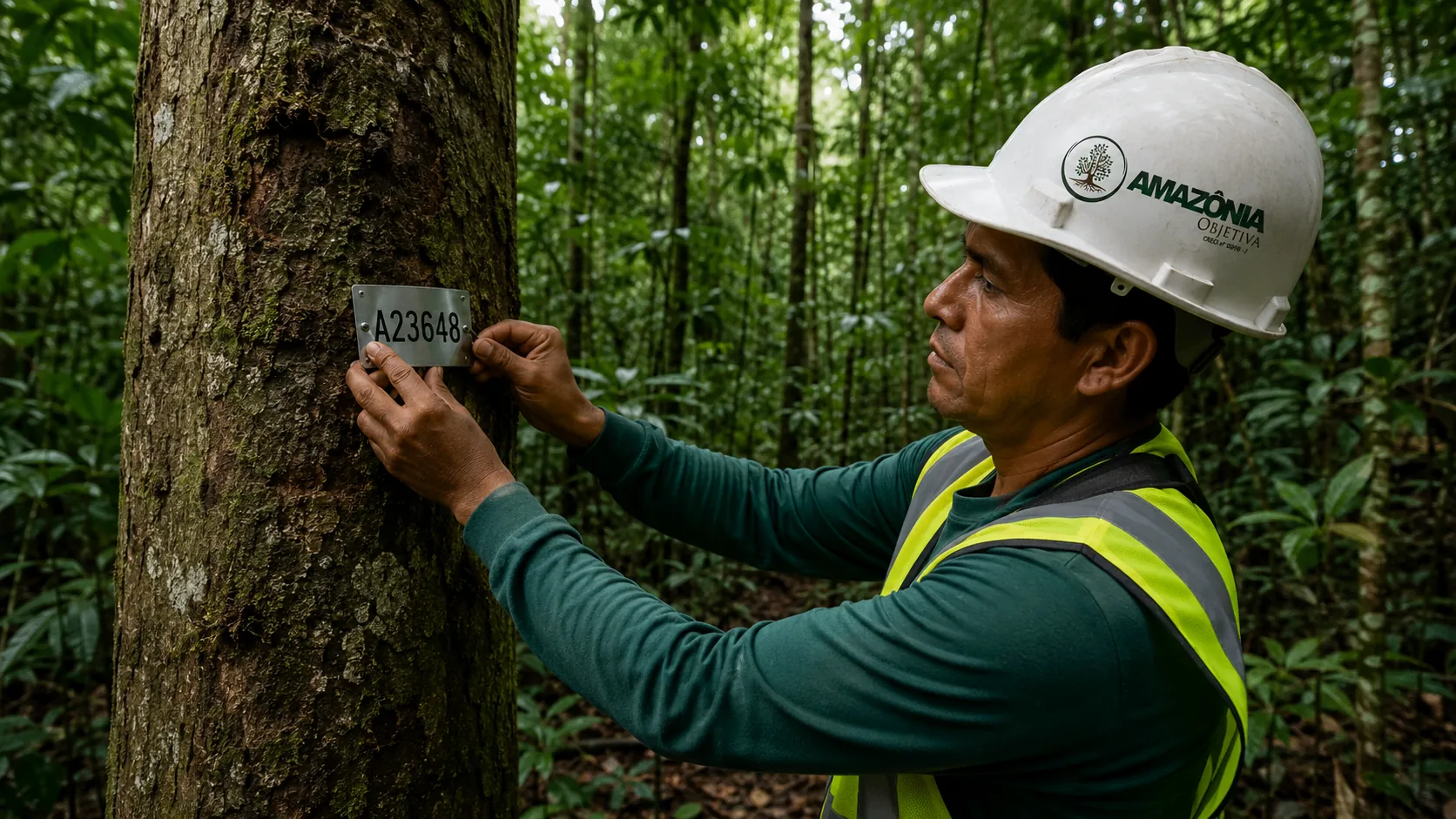 Operação de manejo florestal sustentável em área rural no Mato Grosso
